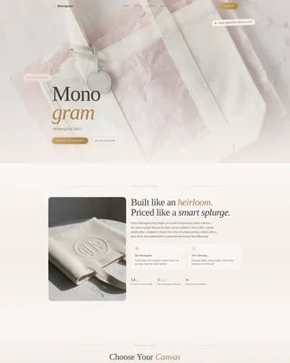 Elegant Preppy Bag Waitlist Landing Page Template
