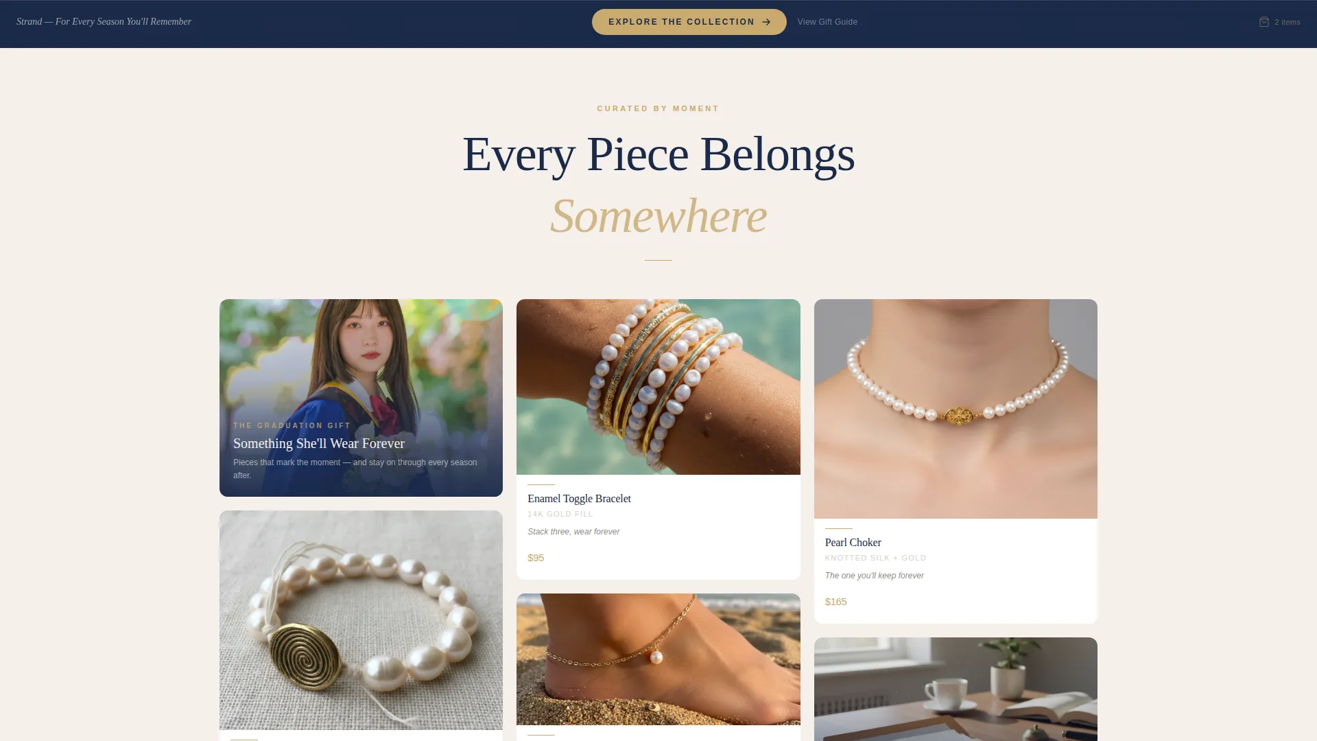 Luxe Jewelry Landing Page Template for Preppy Brands