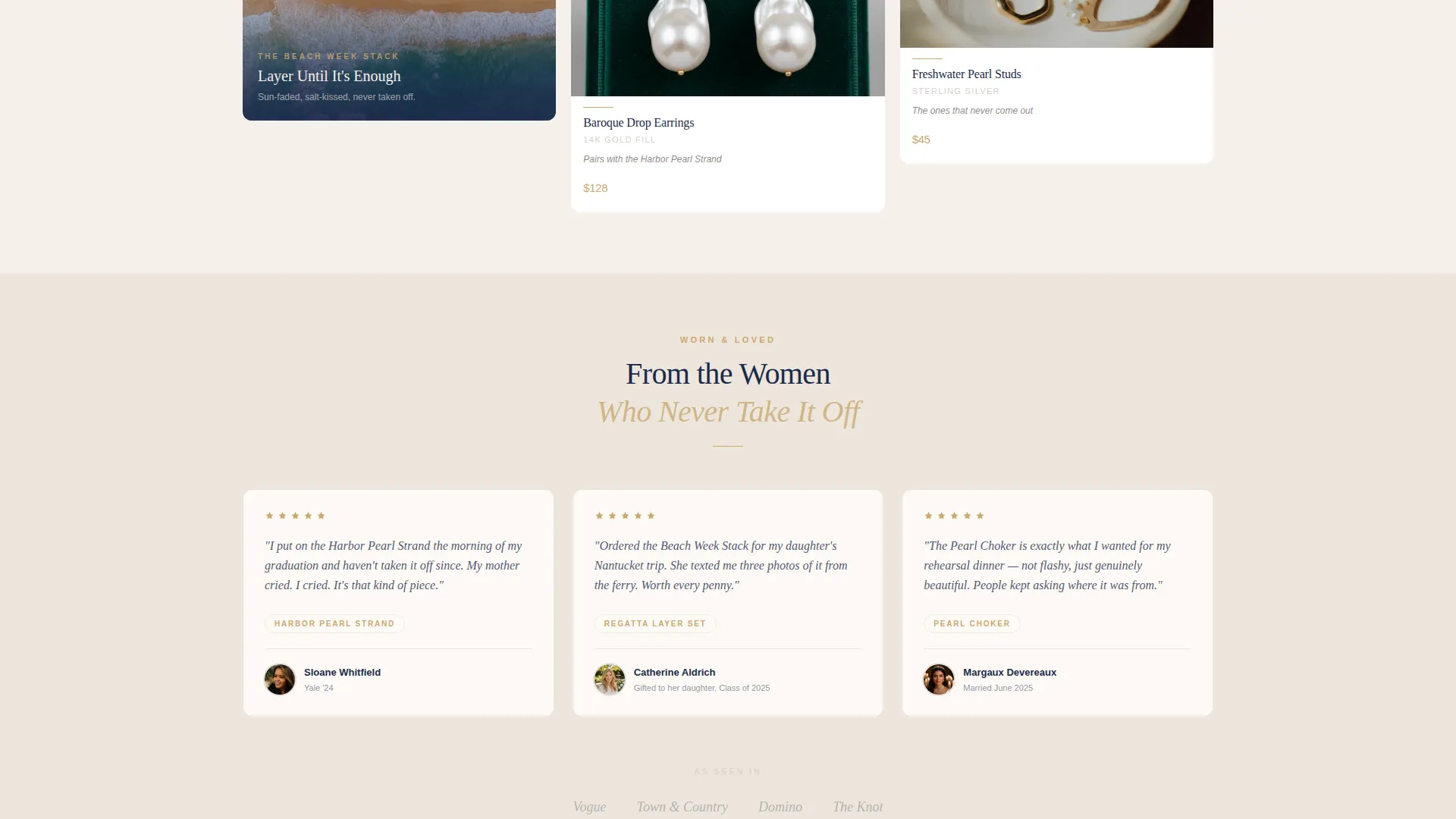Luxe Jewelry Landing Page Template for Preppy Brands