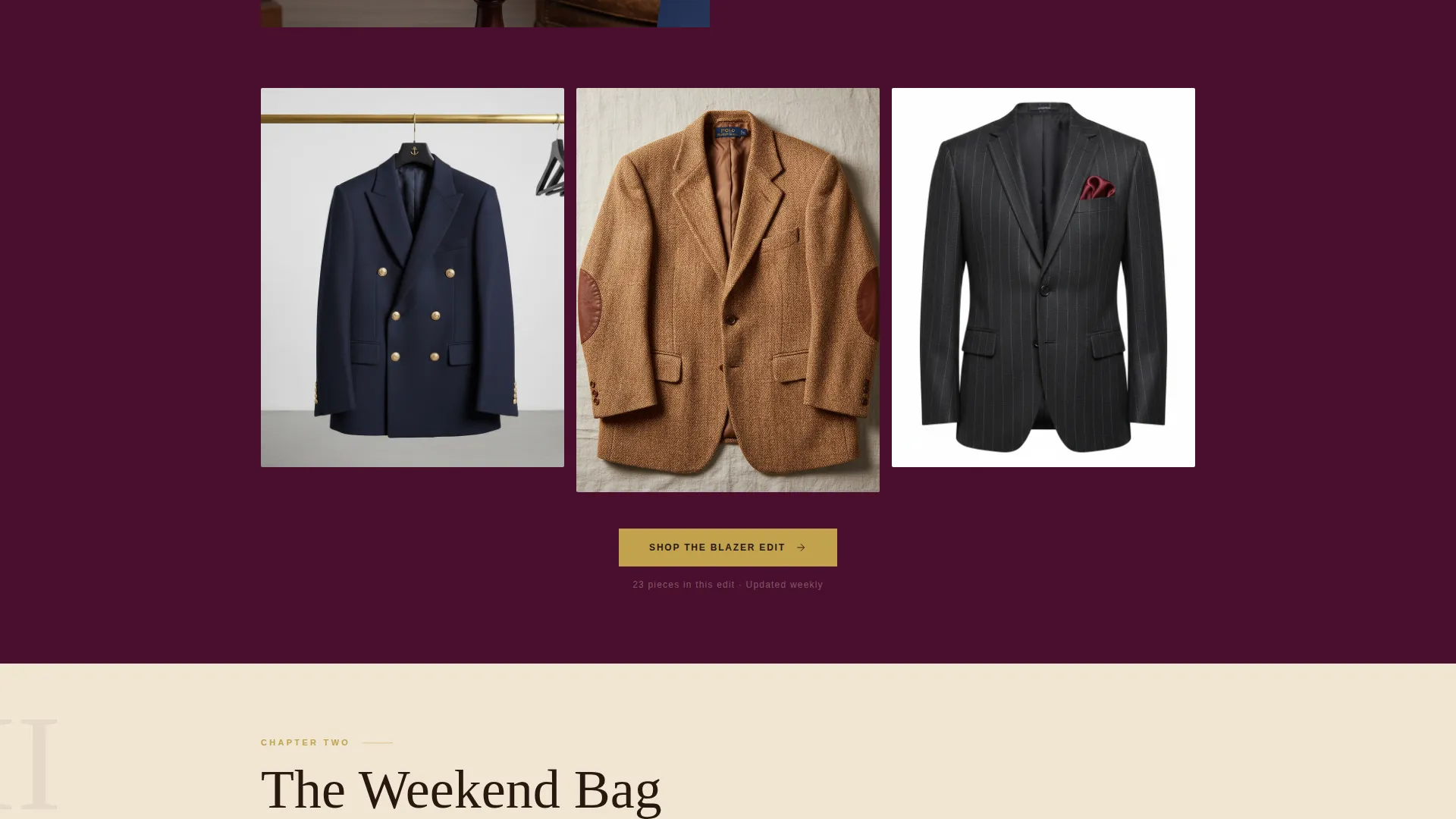 Curated Preppy Resale Landing Page Template