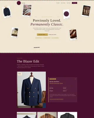 Curated Preppy Resale Landing Page Template