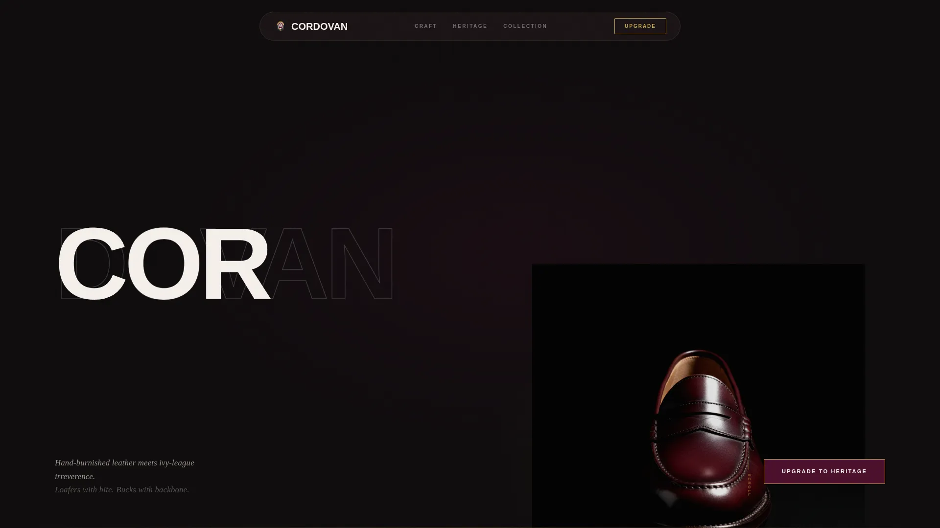 Heritage Shoe Landing Page Template