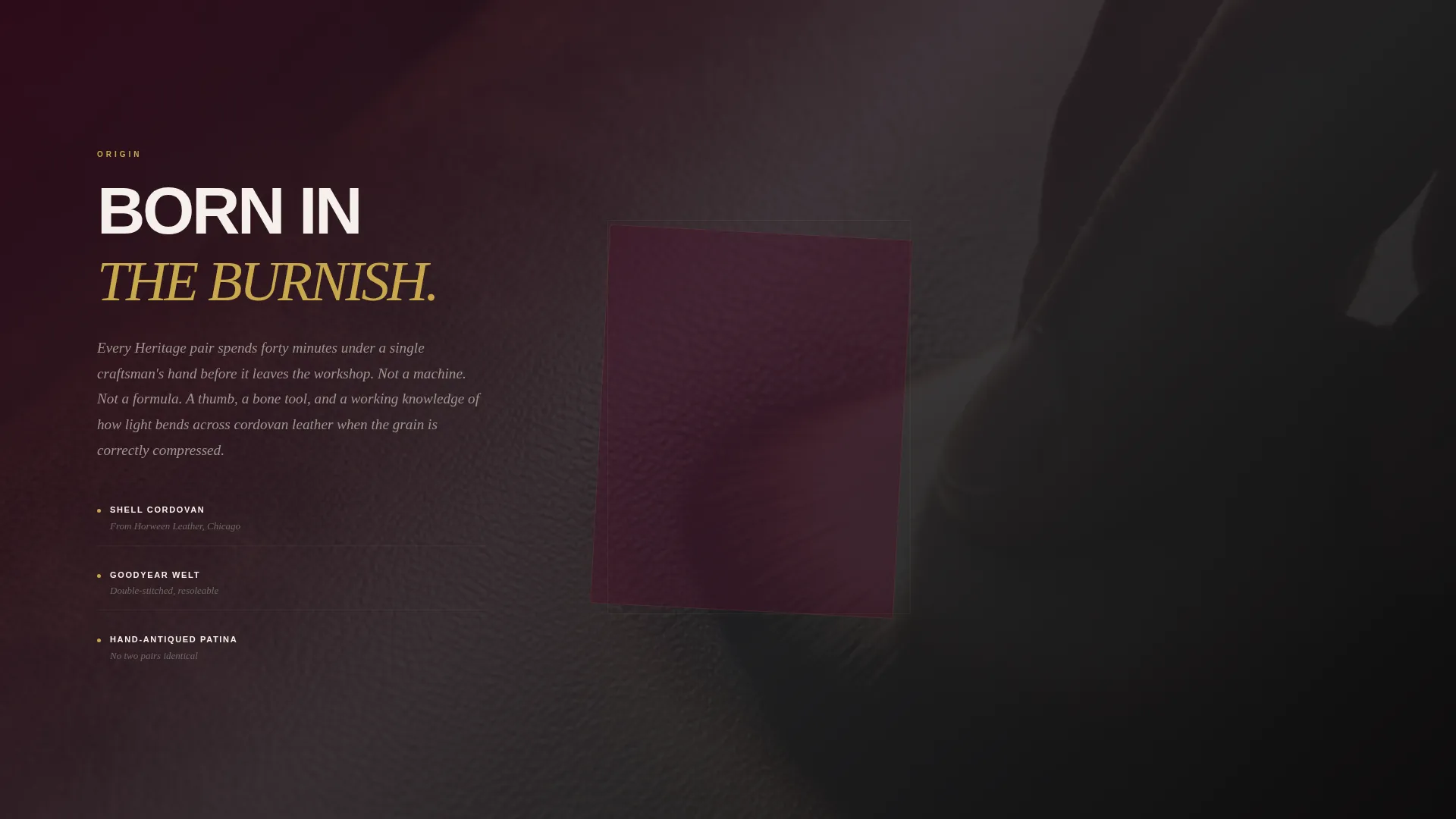 Heritage Shoe Landing Page Template