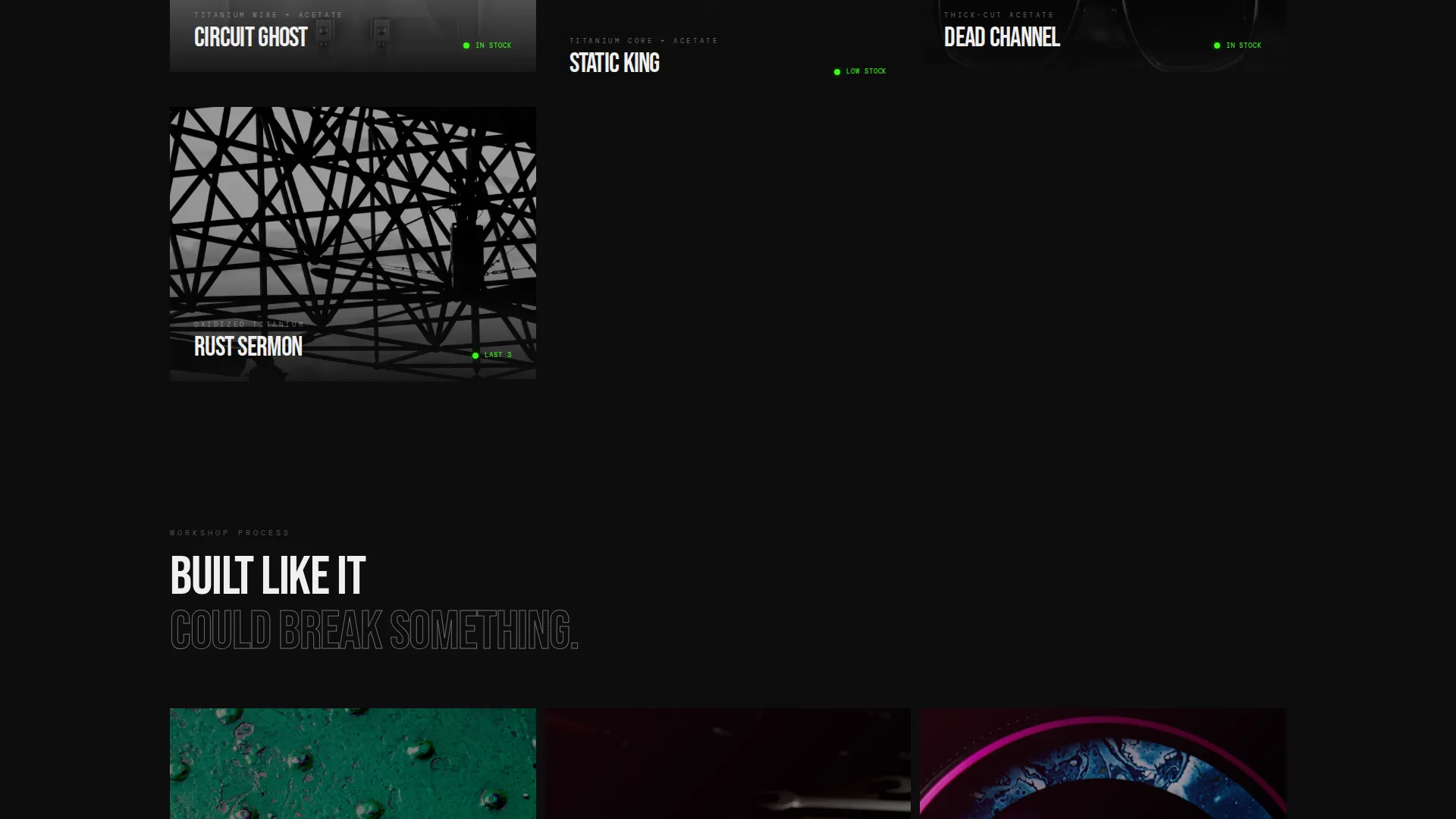 Bold Punk Eyewear Gallery Landing Page Template