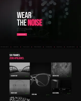 Bold Punk Eyewear Gallery Landing Page Template
