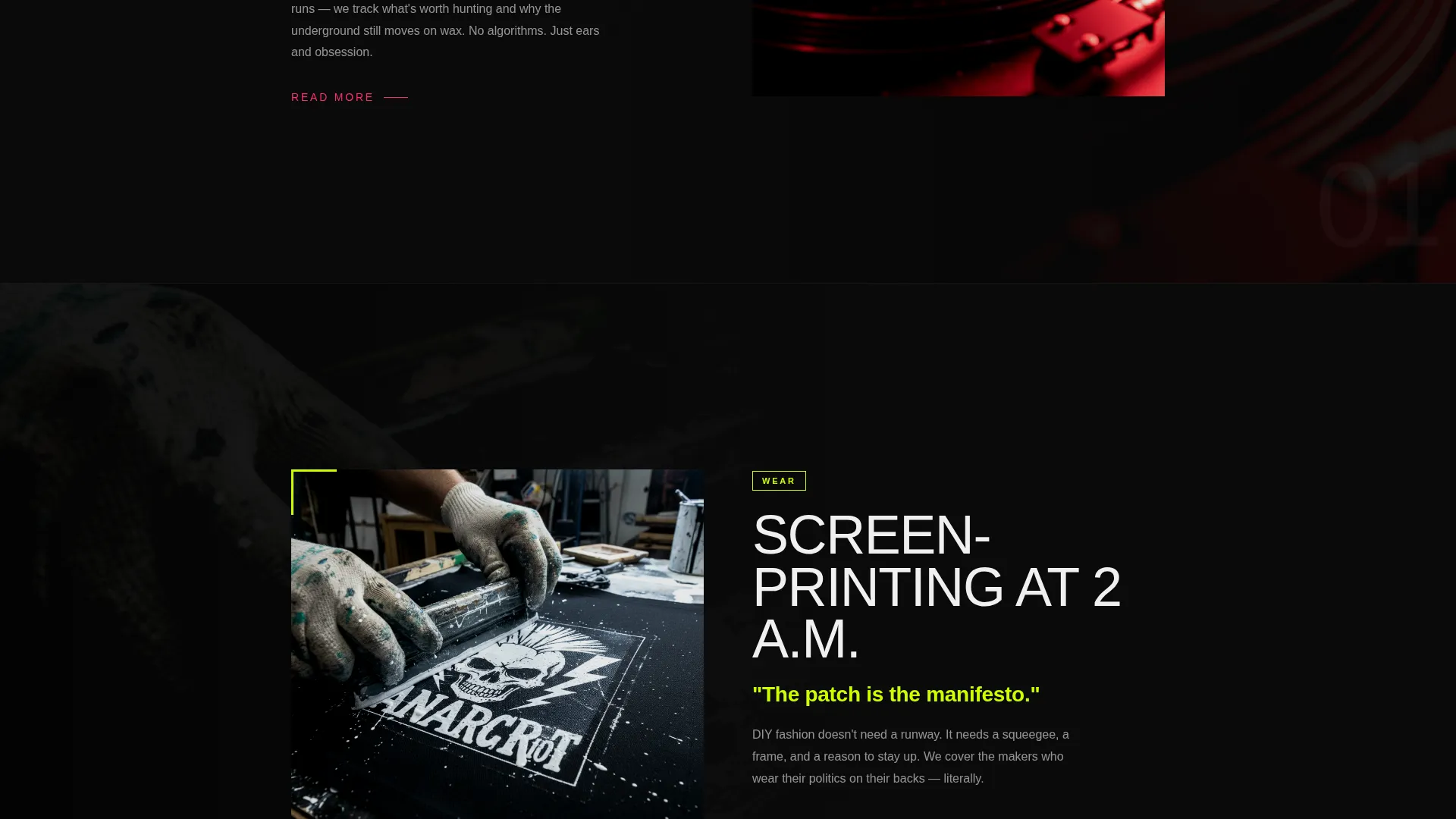 Punk Lifestyle Blog Landing Page Template