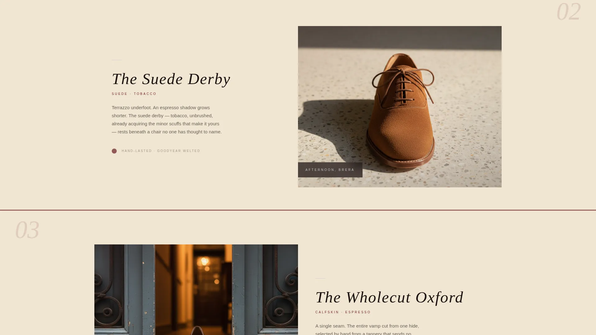 Quiet Luxury Footwear Landing Page Template