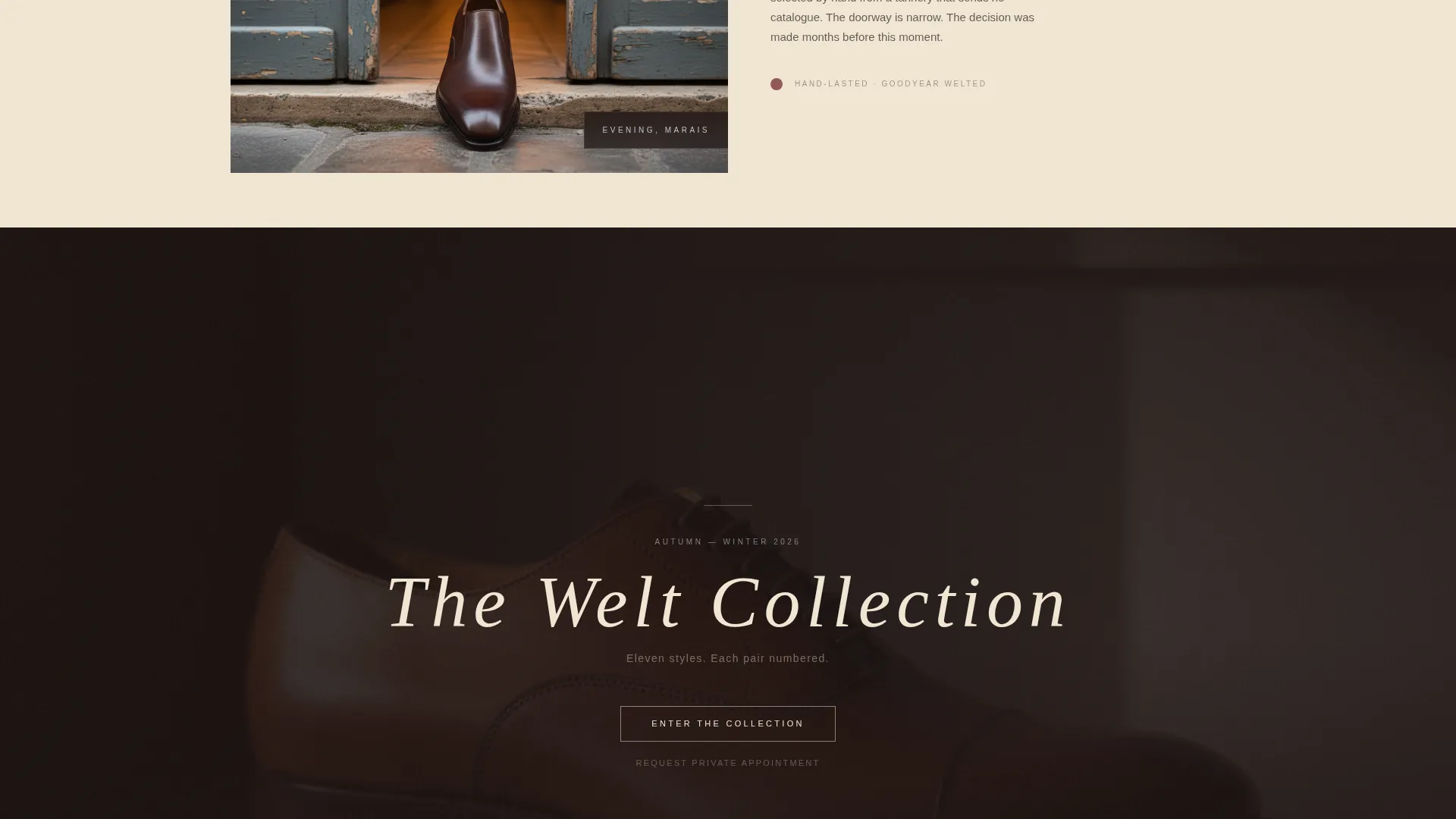 Quiet Luxury Footwear Landing Page Template
