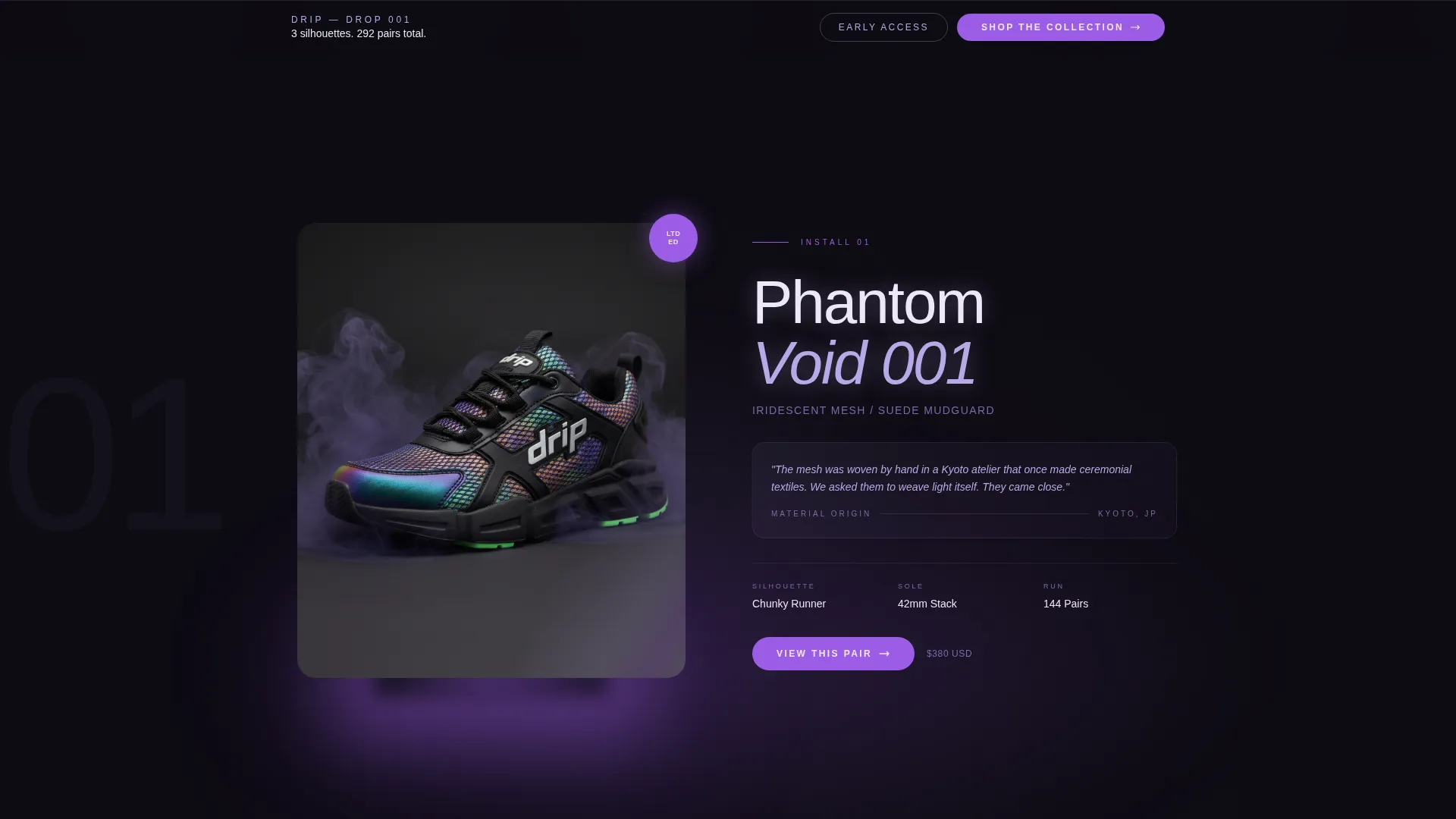 Footwear Brand Professional Website Template