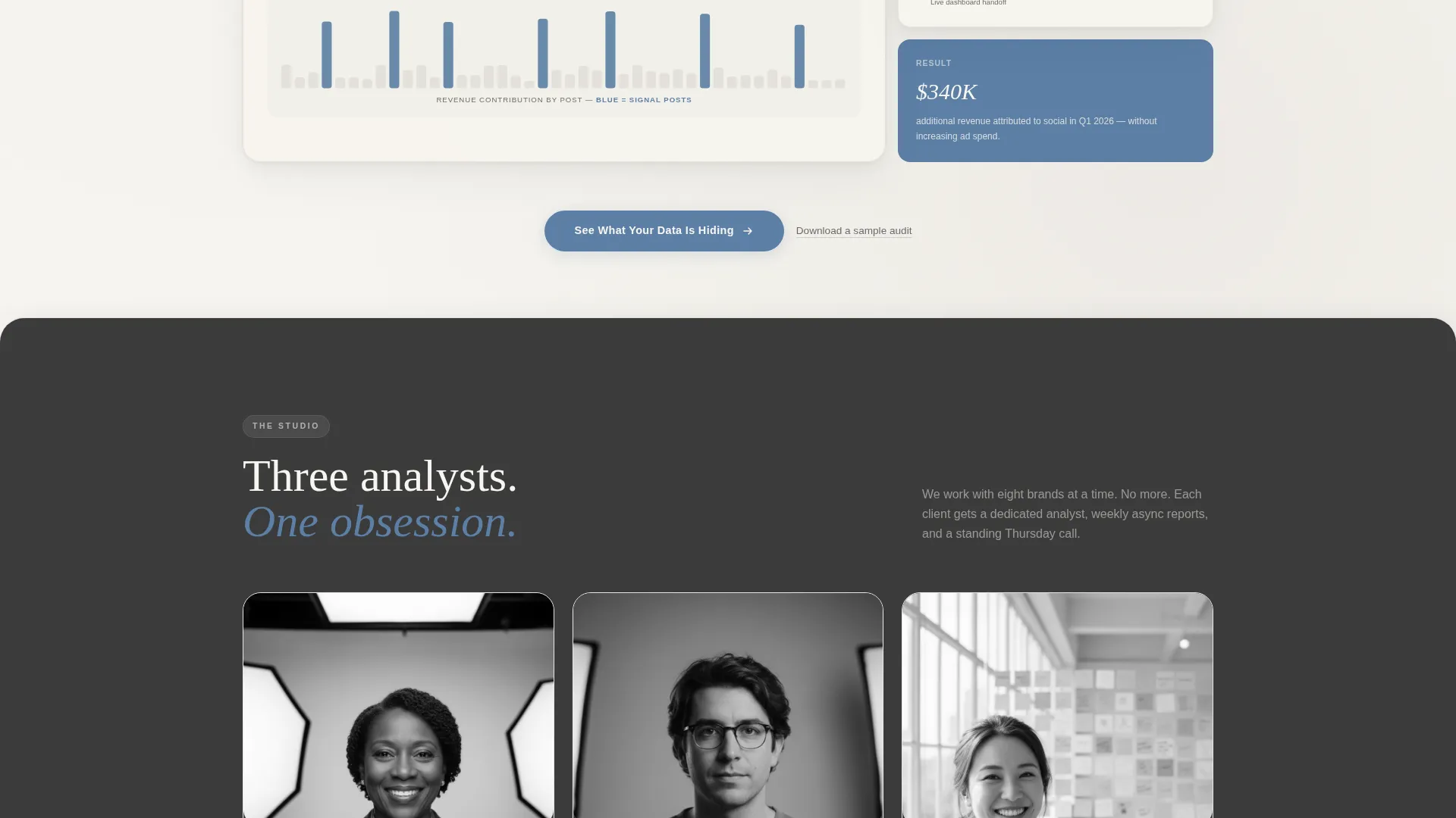 Social Media Analytics Agency Landing Page Template