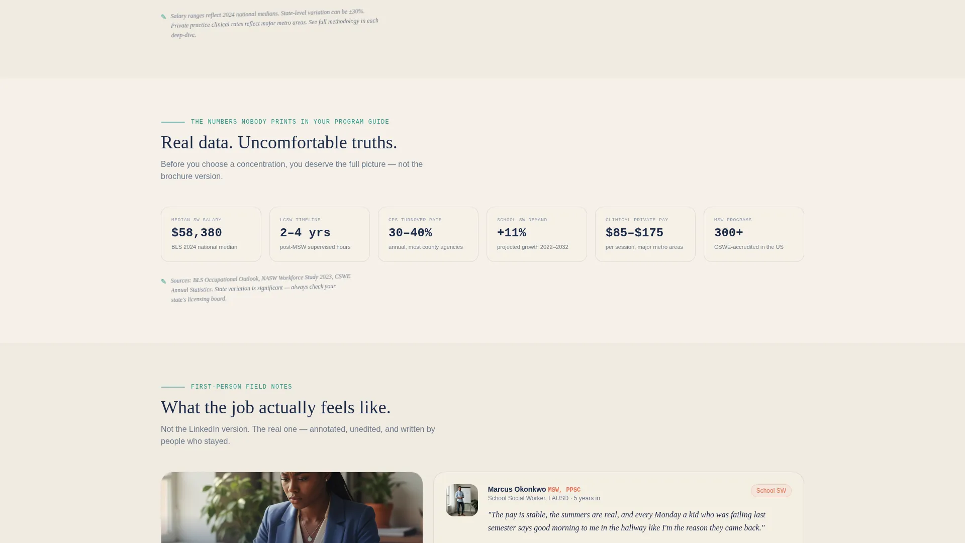 Social Worker Career Blog Landing Page Template
