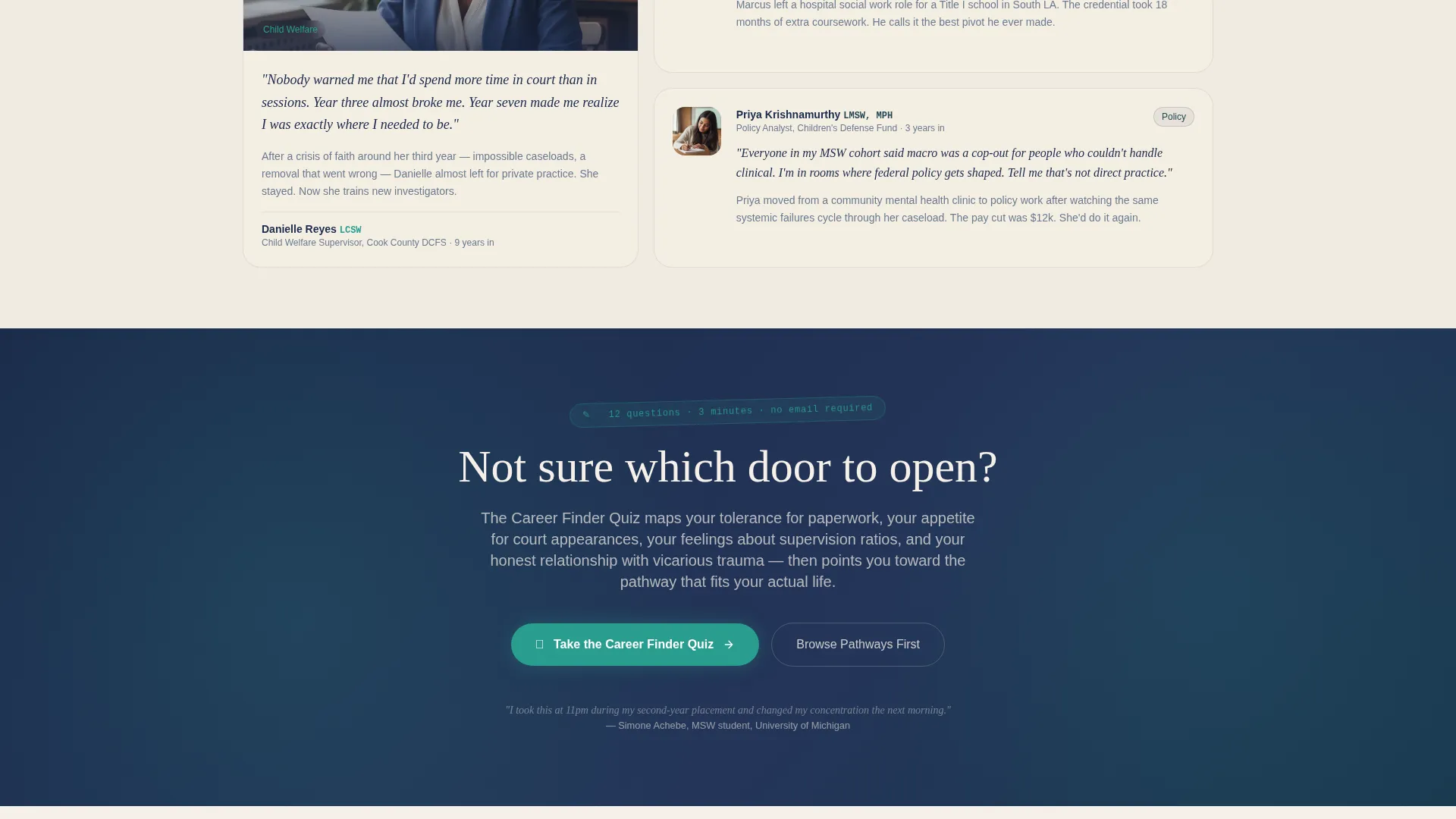 Social Worker Career Blog Landing Page Template