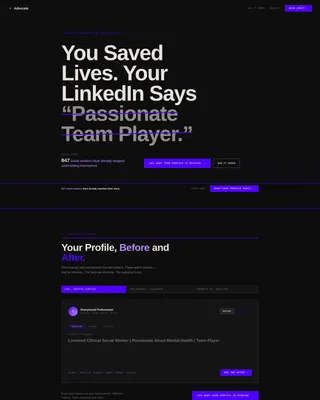 Social Worker Profile Careers Website Template
