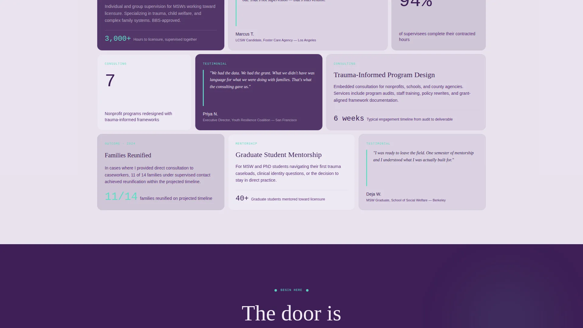 Social Worker Personal Brand Landing Page