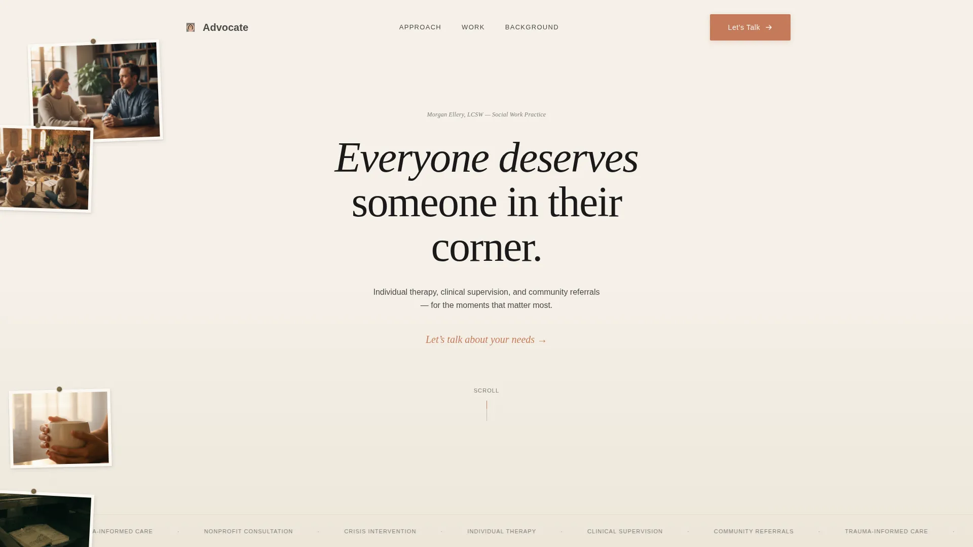 Social Worker Portfolio Landing Page Template