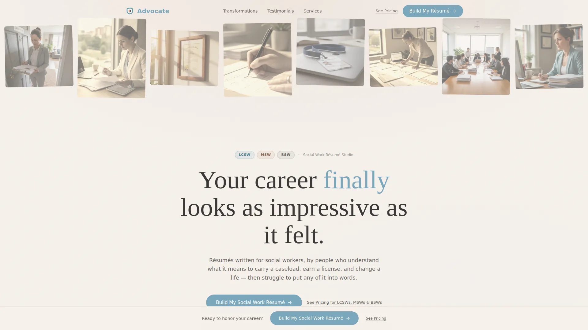 Worker Résumé Service Landing Page Template