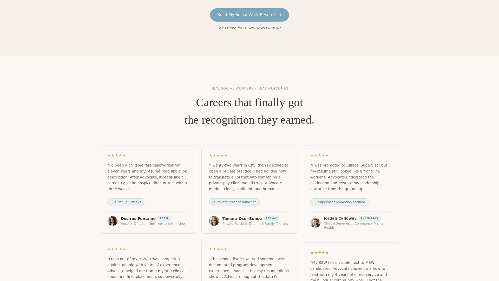 Worker Résumé Service Landing Page Template