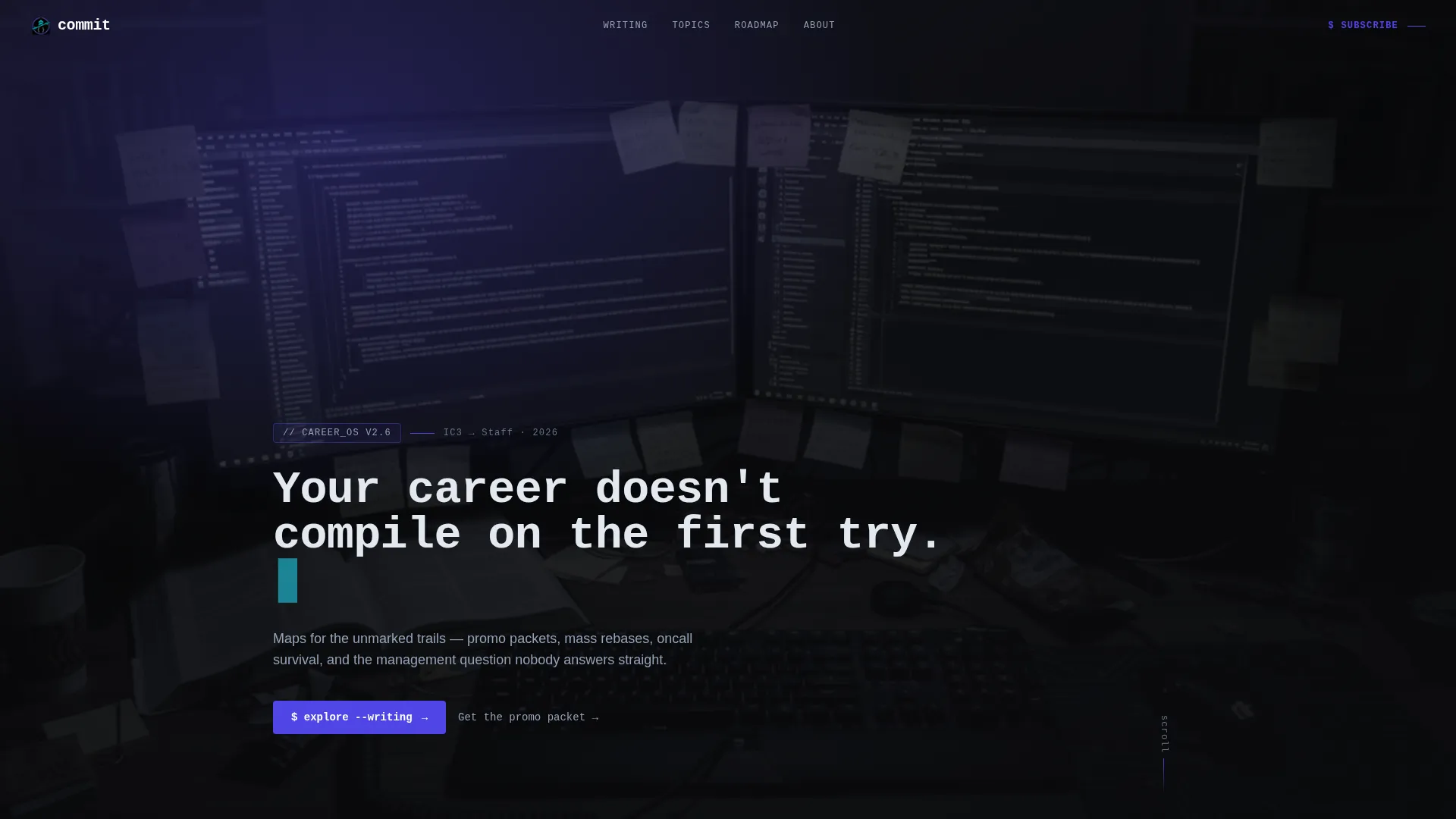 Software Engineer Career Blog Landing Page Template