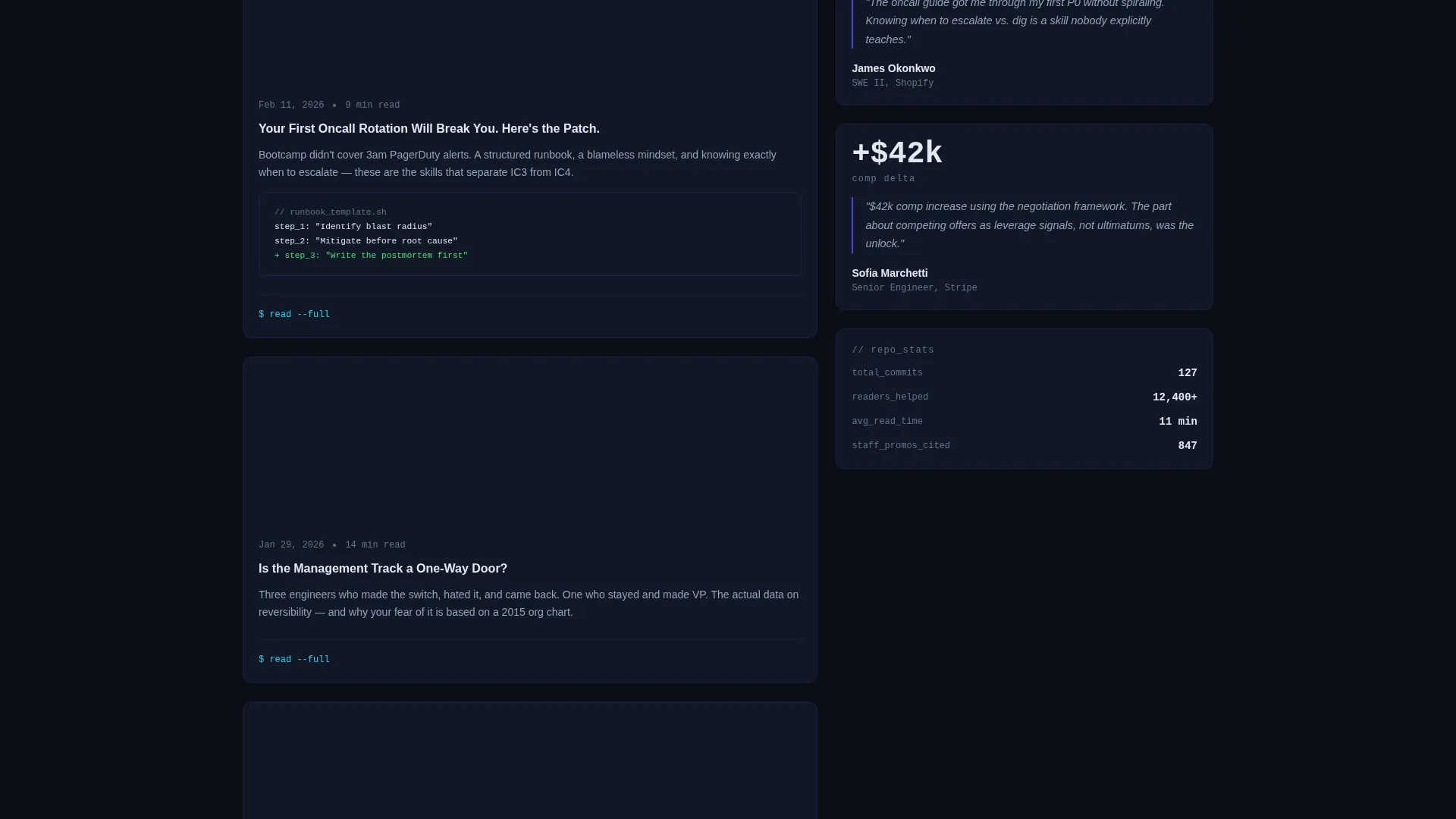 Software Engineer Career Blog Landing Page Template