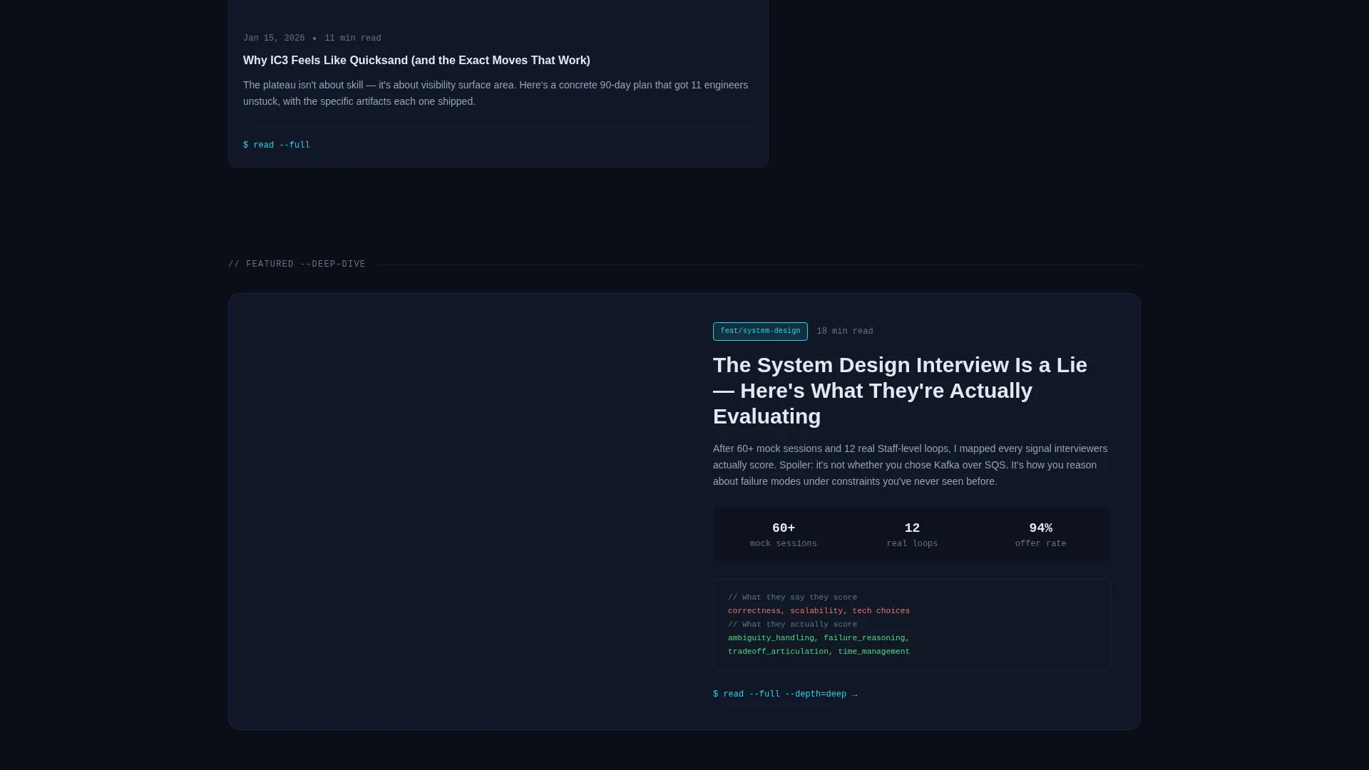 Software Engineer Career Blog Landing Page Template