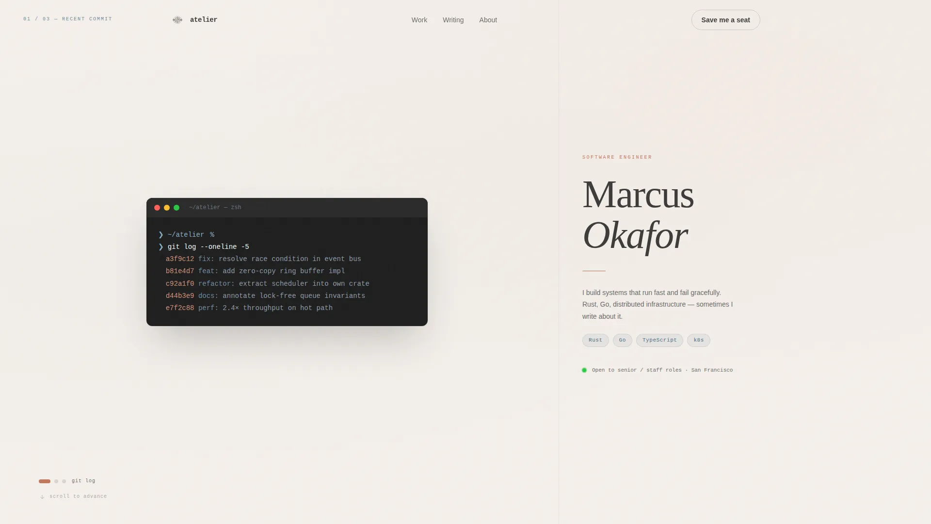 Software Engineer Personal Brand Landing Page