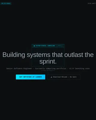 Dark Immersive Engineer Portfolio Landing Page