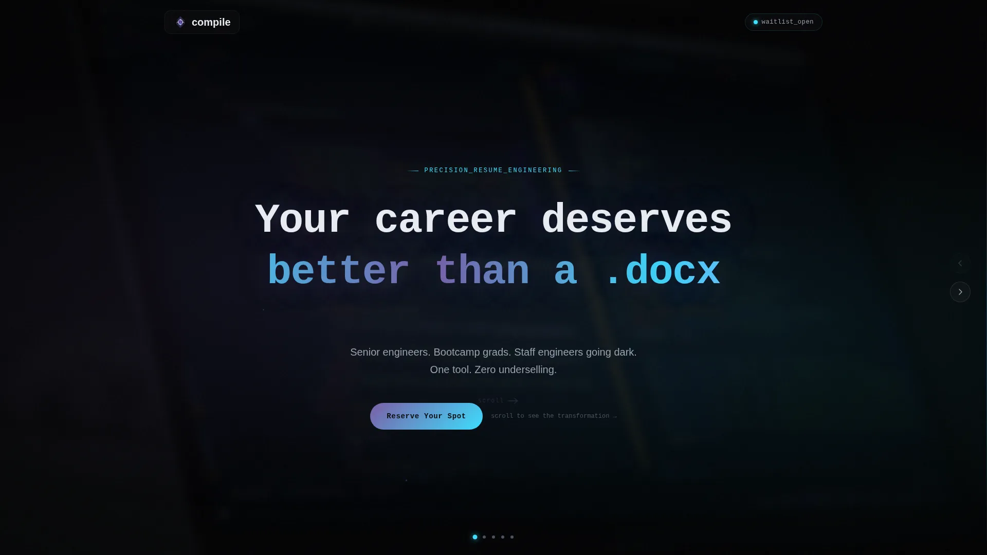 Software Engineer Résumé Landing Page Template