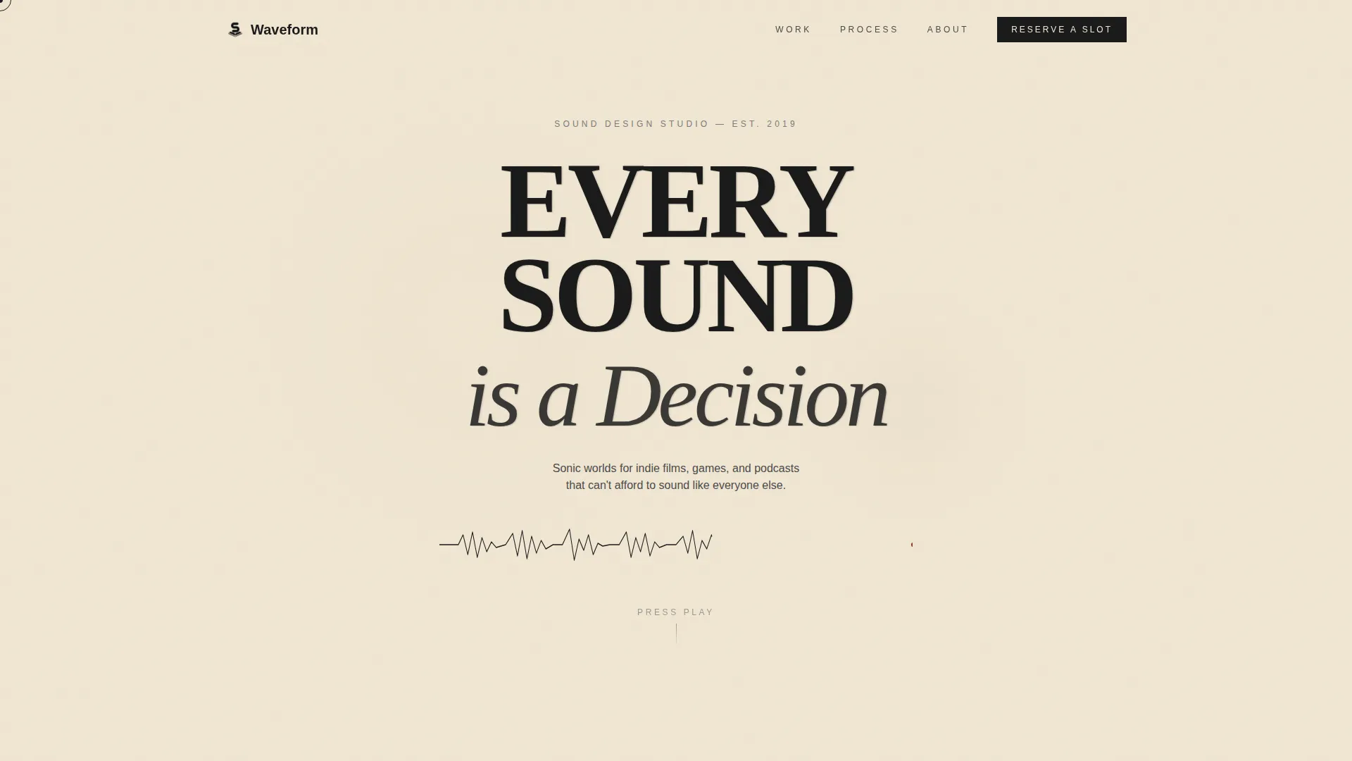 Sound Designer Portfolio Specialist Pre-Launch Website Template