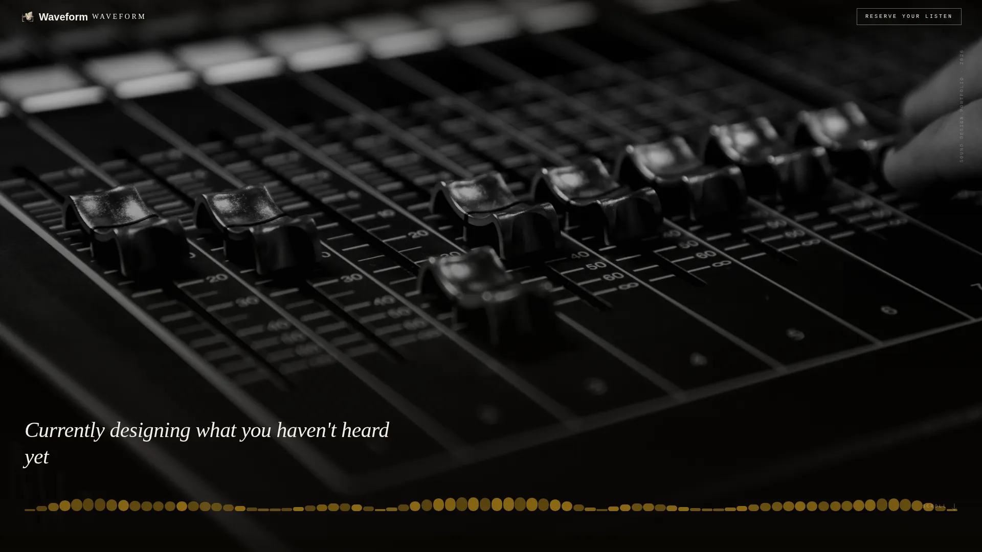 Sound Designer Portfolio Booking Website Template