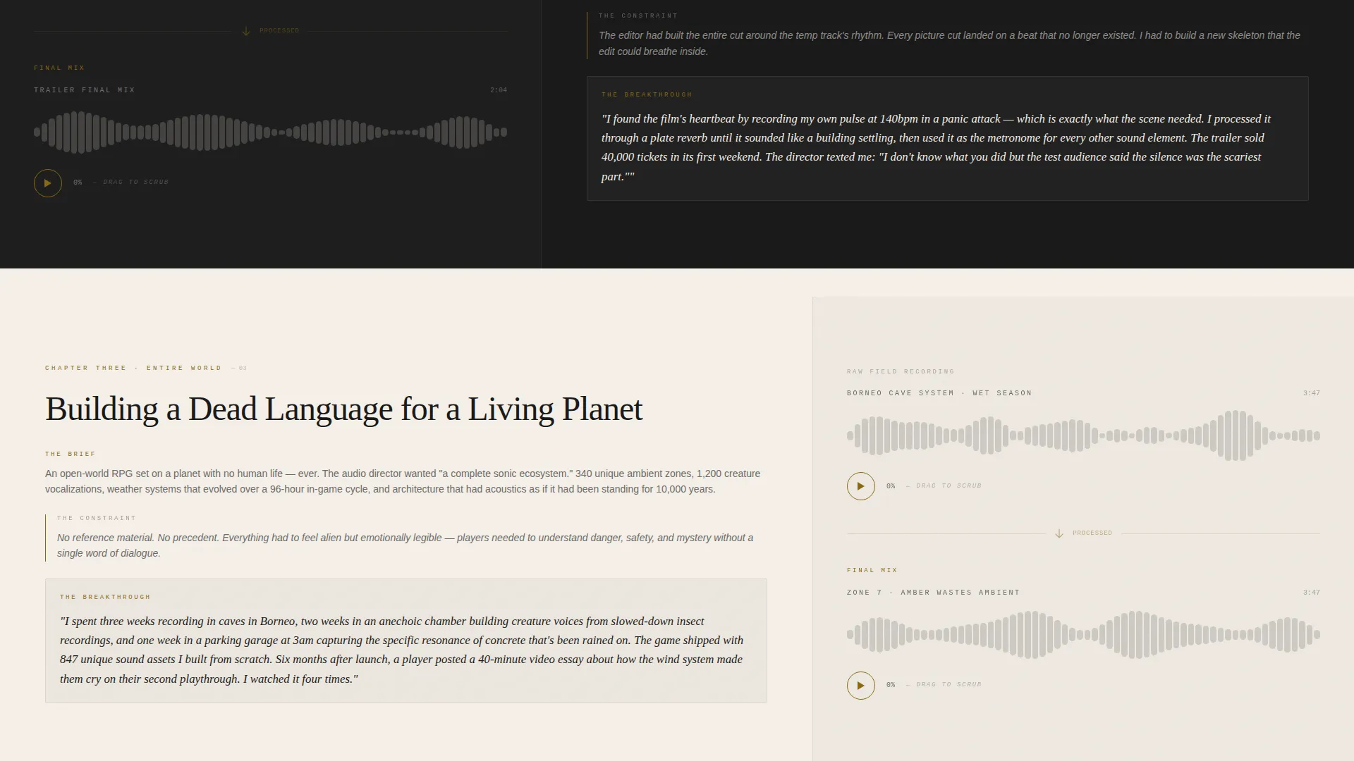 Sound Designer Portfolio Booking Website Template