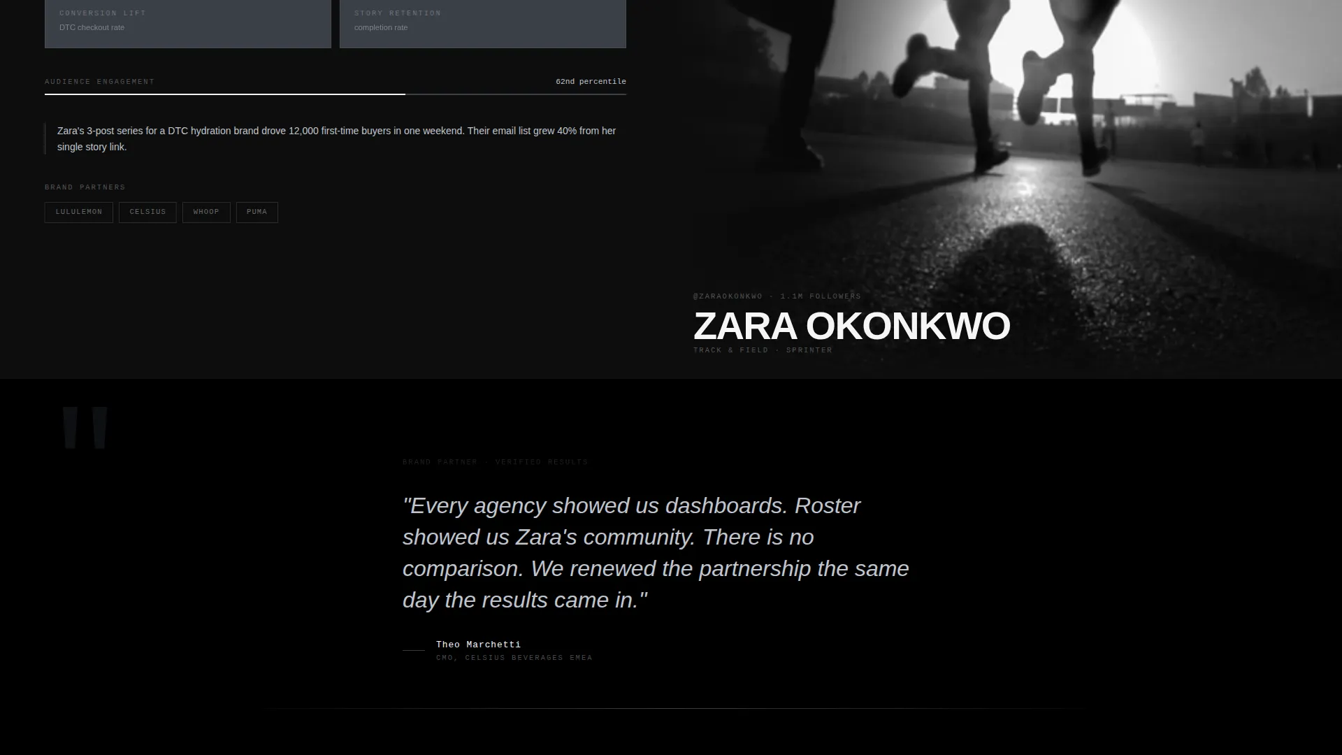 Sports Influencer Marketing Agency Landing Page