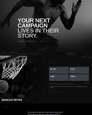 Sports Influencer Marketing Agency Landing Page