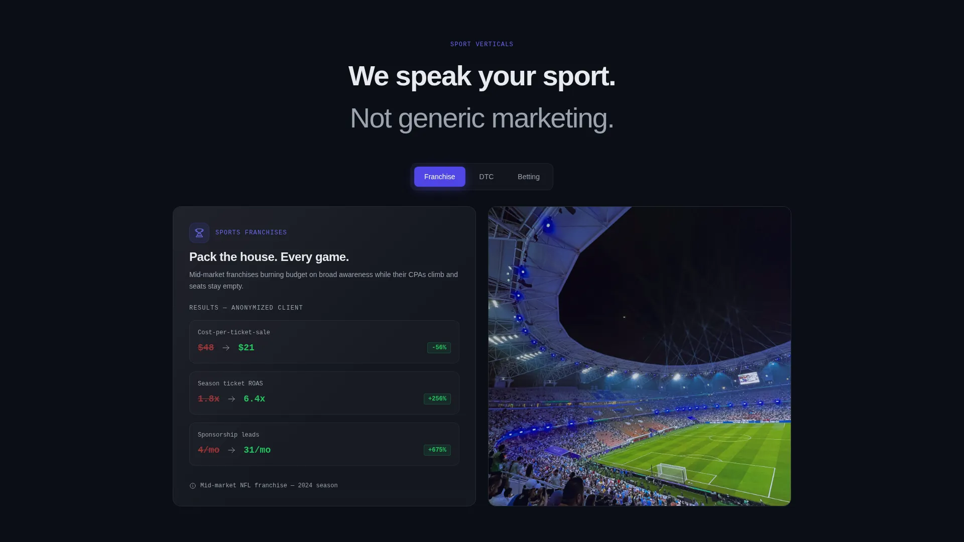 Sports Marketing & Agency Portfolio Website Template