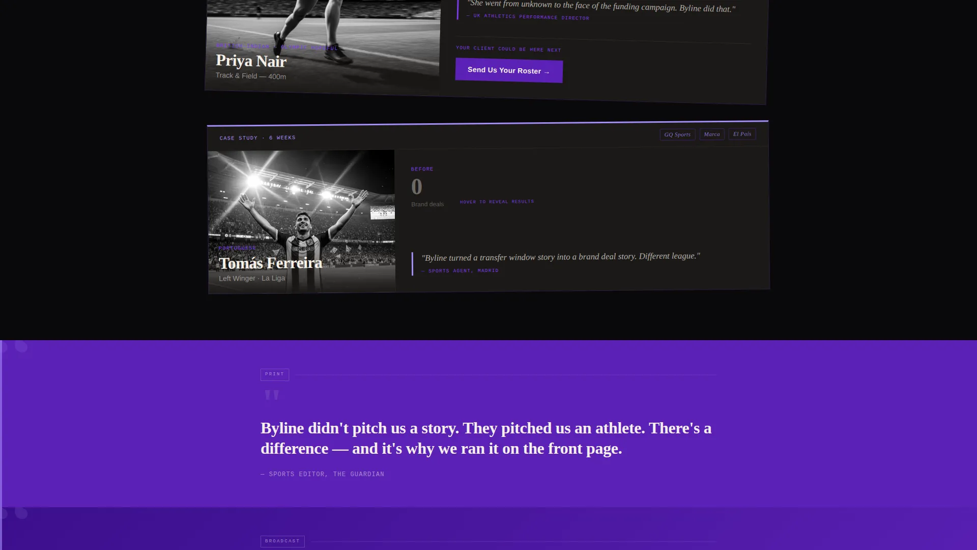 Sports Marketing & Agency Advanced Portfolio Website Template