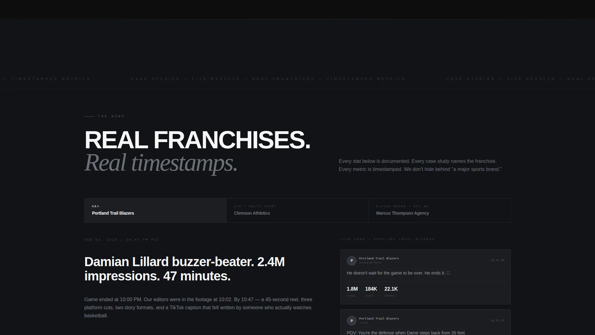 Sports Agency Landing Page Template