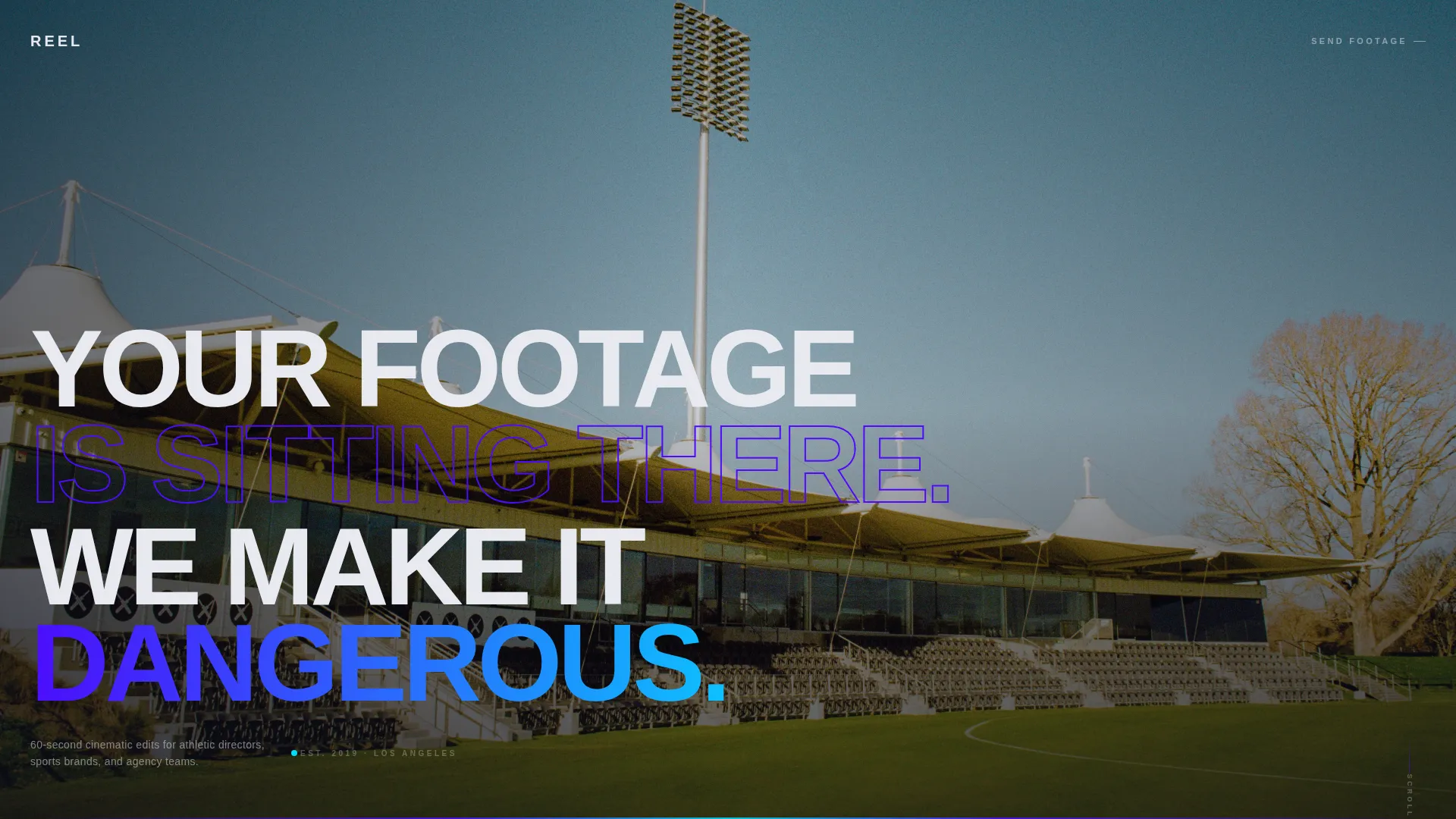Cinematic Sports Video Production Landing Page