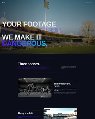 Cinematic Sports Video Production Landing Page