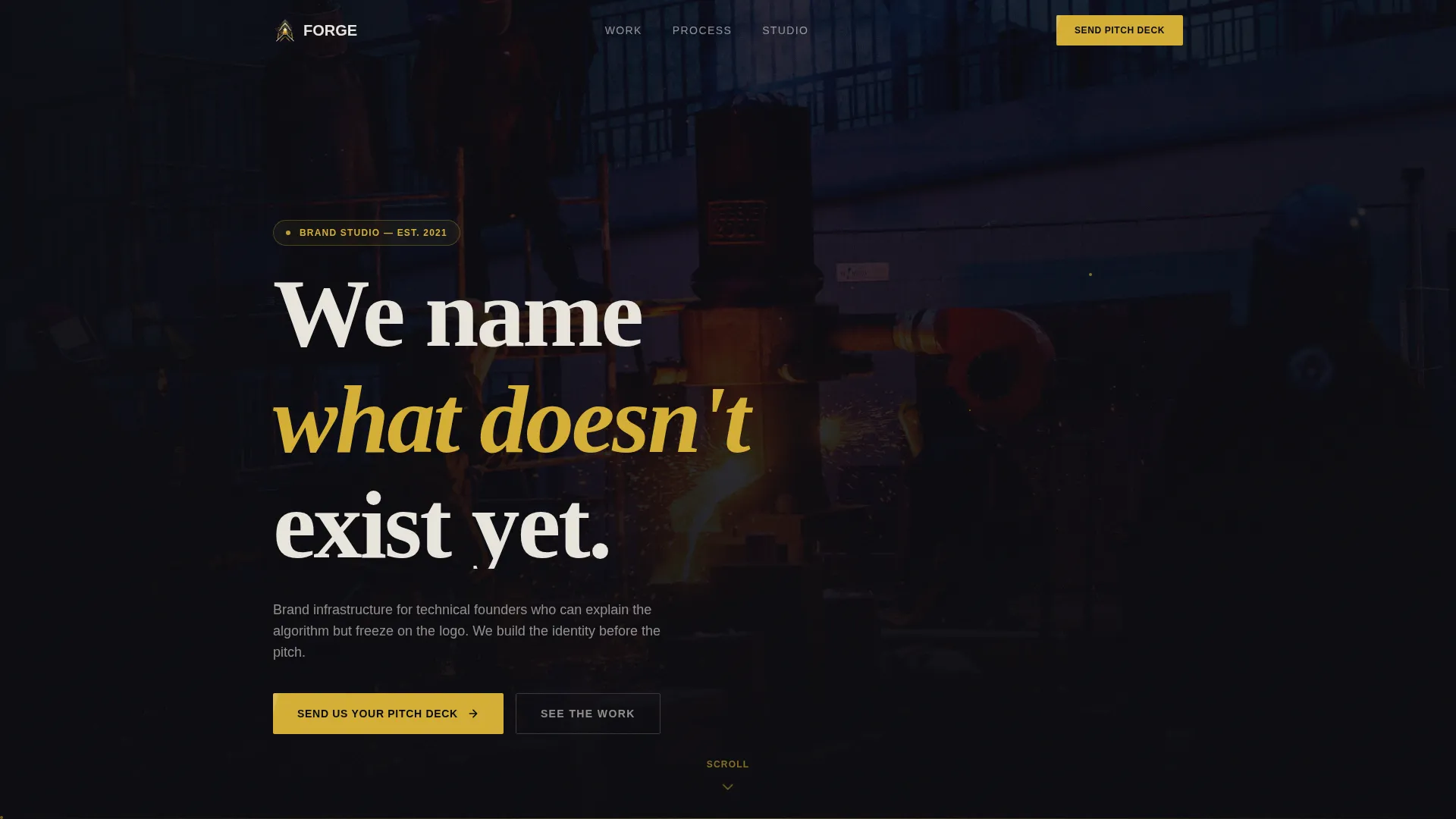 Bold Brutalist Startup Branding Landing Page Template