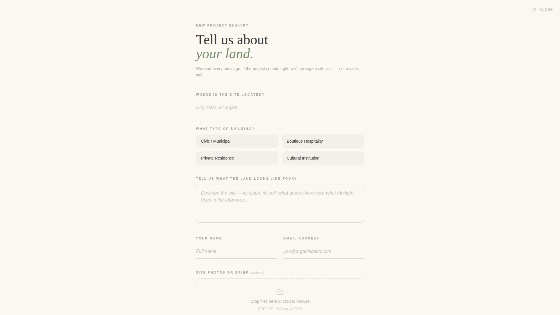 Sustainable Architecture Portfolio Landing Page