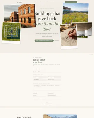 Sustainable Architecture Portfolio Landing Page