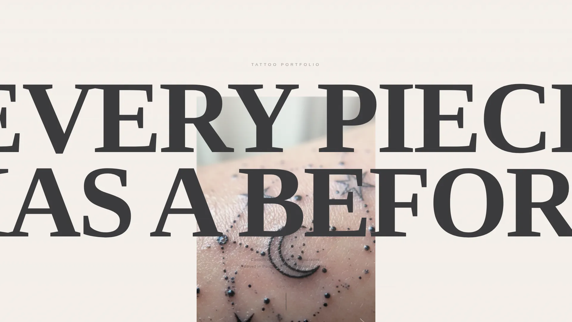 Immersive Tattoo Artist Portfolio Landing Page