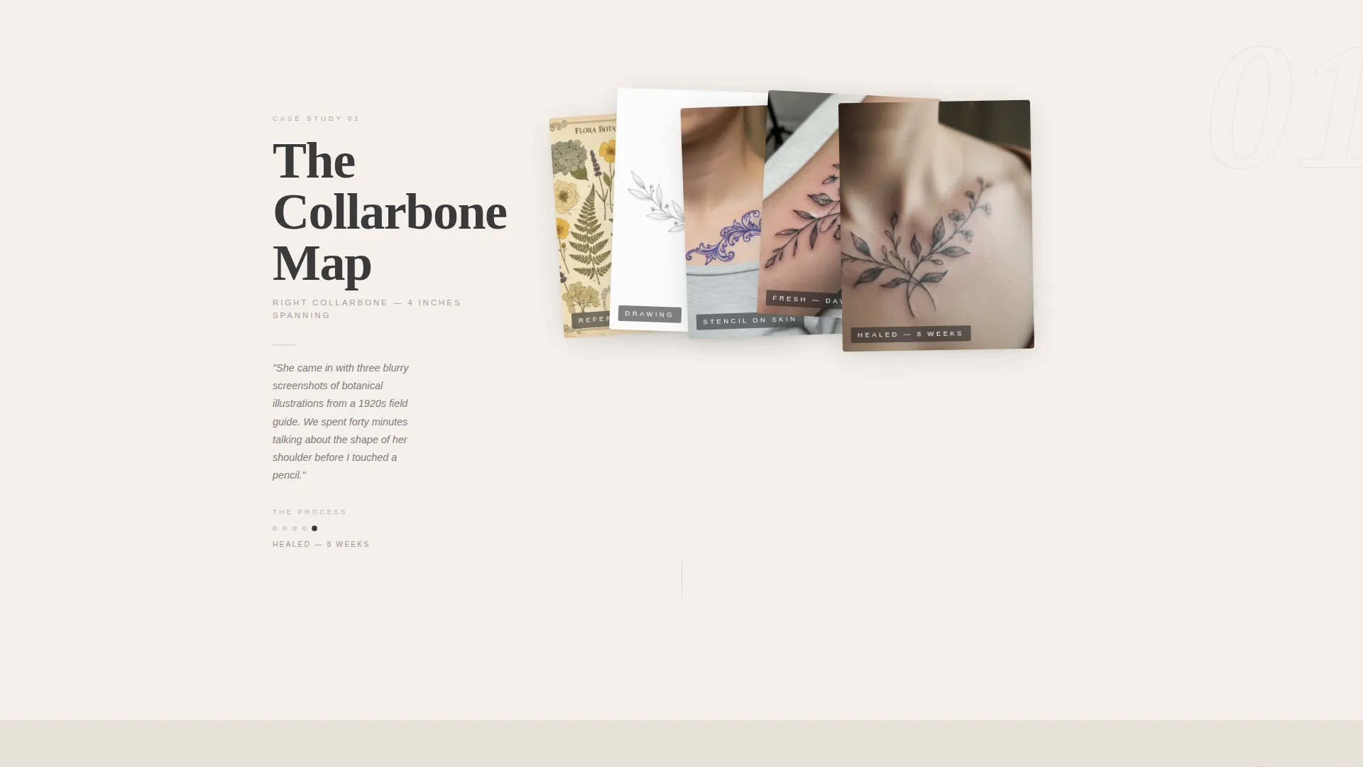 Immersive Tattoo Artist Portfolio Landing Page