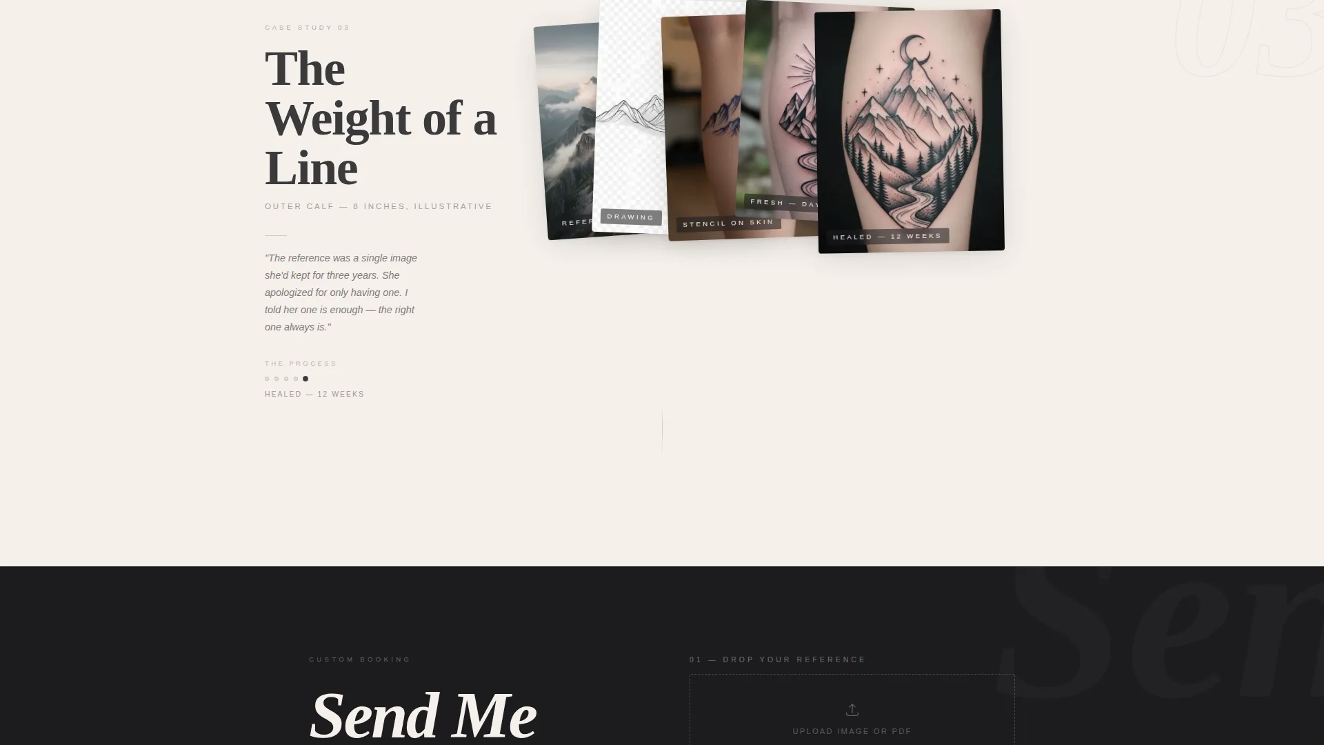 Immersive Tattoo Artist Portfolio Landing Page