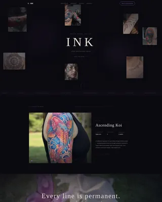 Immersive Tattoo Artist Portfolio Landing Page Template