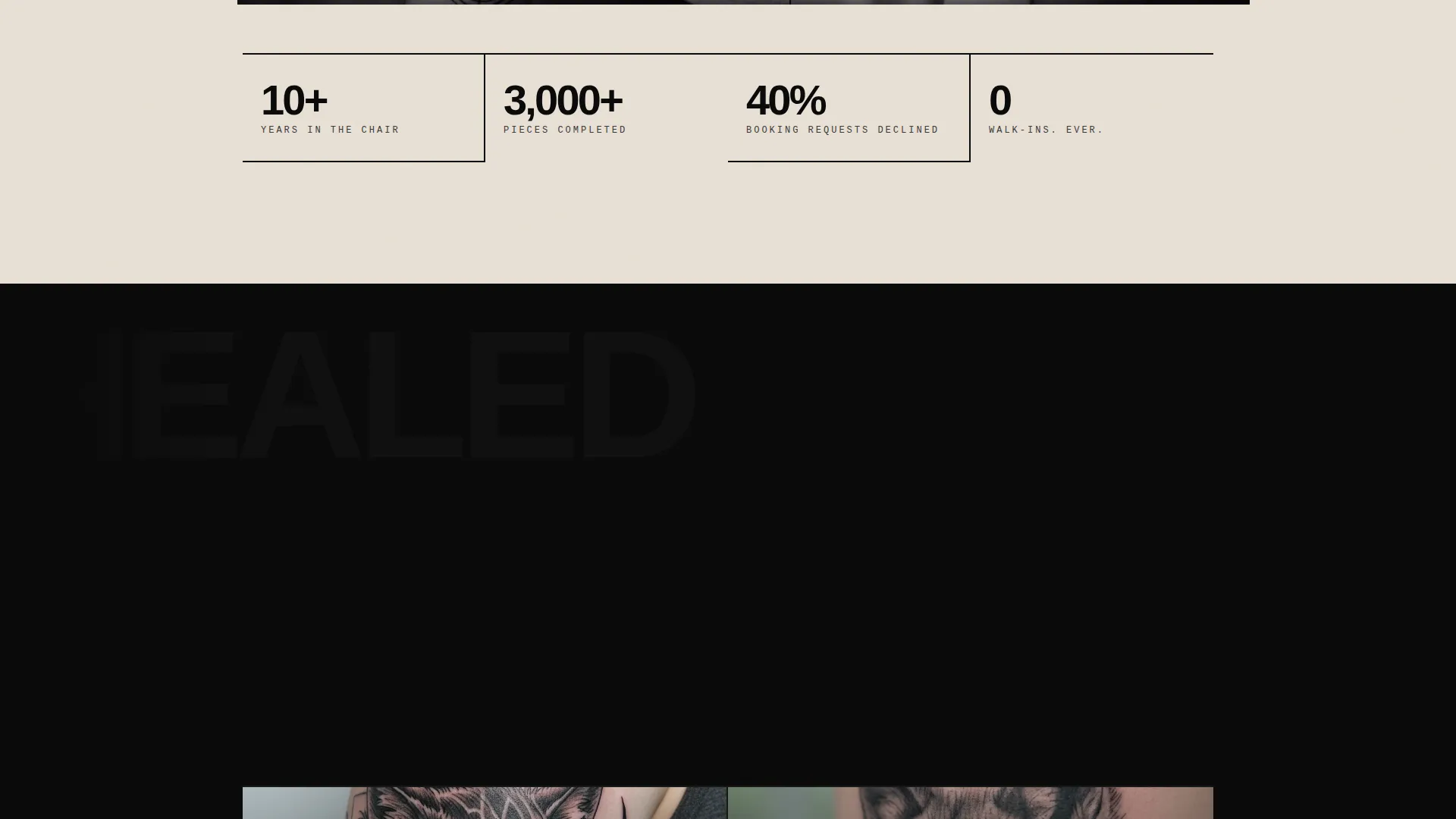 Bold Brutalist Tattoo Artist Landing Page Template