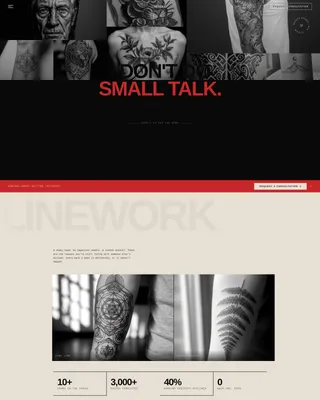 Bold Brutalist Tattoo Artist Landing Page Template