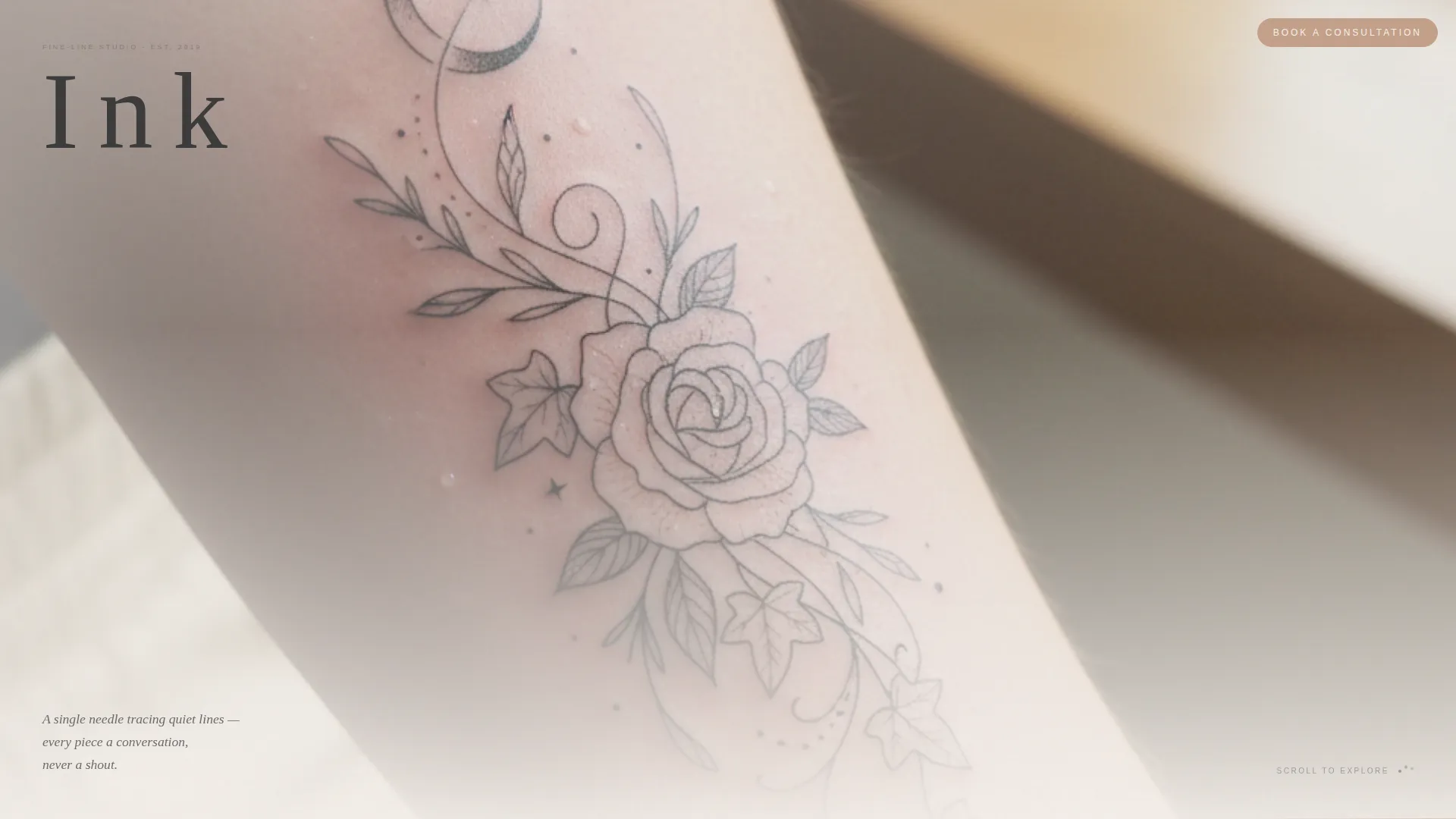 Minimalist Tattoo Artist Landing Page Template