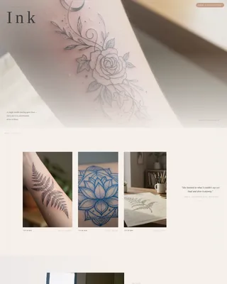 Minimalist Tattoo Artist Landing Page Template