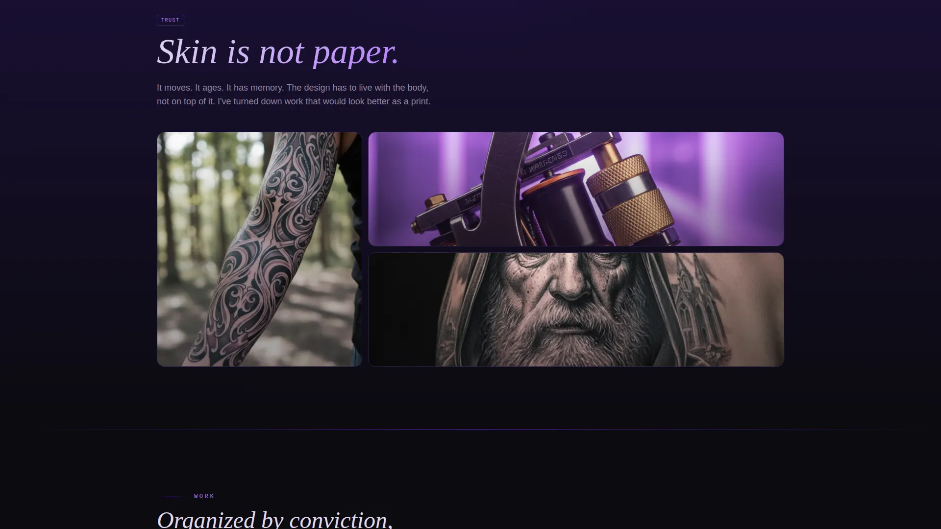 Tattoo Artist Portfolio Booking Website Template