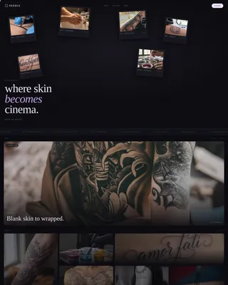 Cinematic Tattoo Artist Portfolio Landing Page